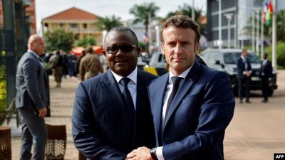Umaro Sissoco Embalo, le président de la Guinée Bissau et Emmanuel Macron, le président de la France/AFP - LUDOVIC MARIN