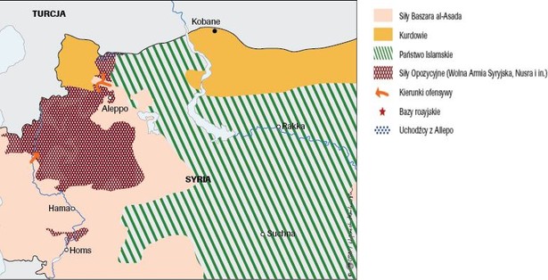 Ofensywa wojsk rządowych w Syrii, źródło: OSW