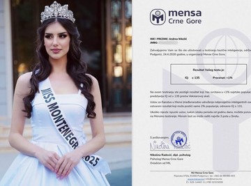 Aktuelna misica je postala članica Mense: Koeficijent inteligencije koji joj je izmeren ima samo jedan odsto populacije!