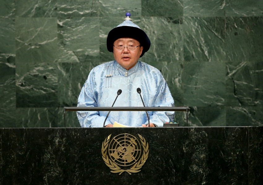 Bivši predsednik Mongolije Cahijagin Elbegdordž u UN 29. septembra 2015.