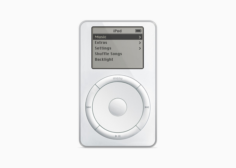 iPod pierwszej generacji wprowadzony w 2001 r.