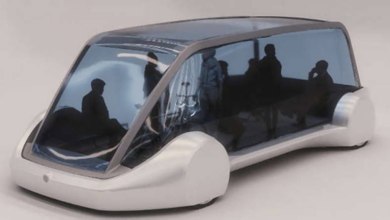 The Boring Company Elona Muska pokazuje elektryczną kabinę pasażerską