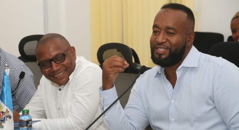 Mombasa Governor Hassan Joho with his deputy Dr William Kingi (Twitter)