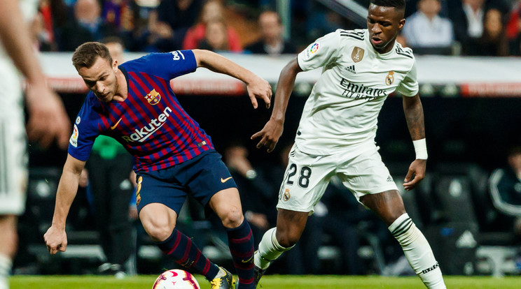 Arthur (balra) és a Barcelona a kupában 3-0-ra nyert, ezúttal pedig 1-0-ra
verték a Realt /Fotó: Getty Images