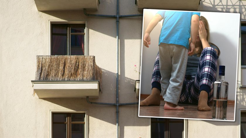Warsaw. A drunk mother wanted to go to the store through the balcony