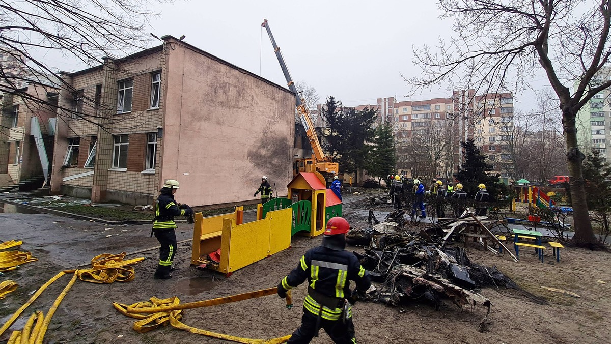 Przedszkole w Browarach, na które spadł śmigłowiec wiozący kierownictwo ukraińskiego MSW