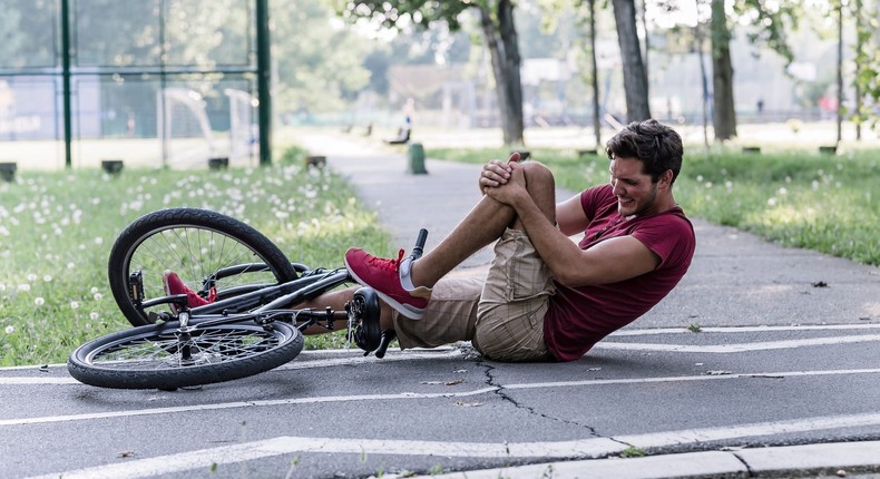 Wearing protective padding when cycling or playing sports can help prevent friction burns if you fall.ProfessionalStudioImages/Getty Images