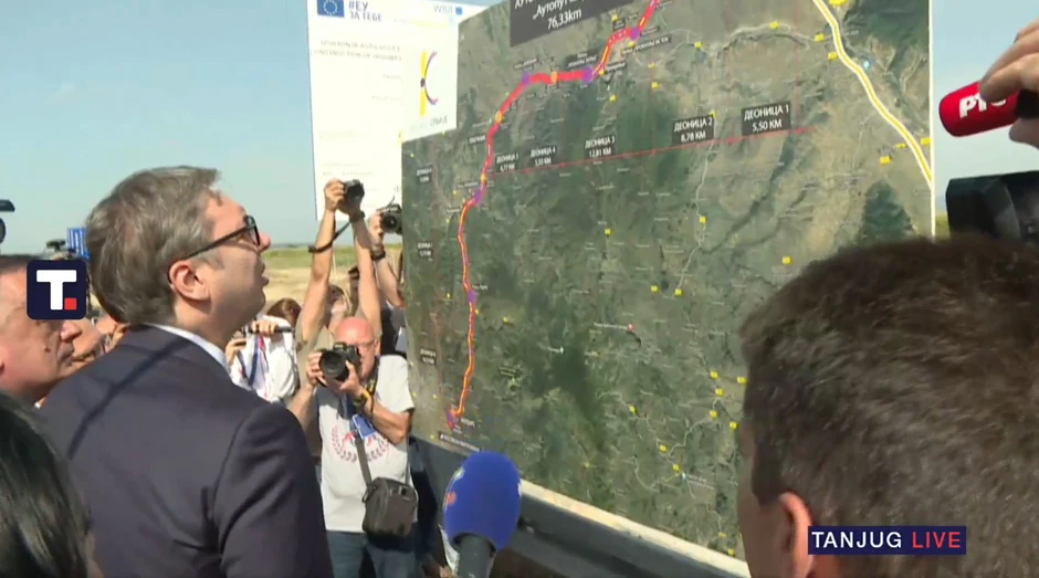 Aleksandar Vučić danas na otvaranju deonice auto-puta mira Niš - Merošina