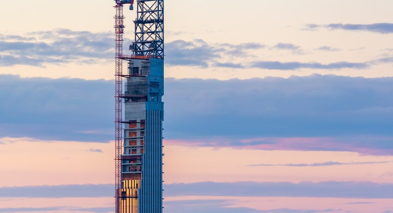 Steinway Tower, a super-tall, super-skinny tower at 111 West 57th Street in New York City, is the most slender tower in the world, according to the developers.