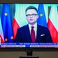 Transmitowane w telewizji orędzie marszałka Sejmu Szymona Hołowni