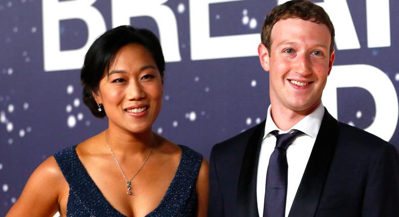 Priscilla Chan and Mark Zuckerberg.