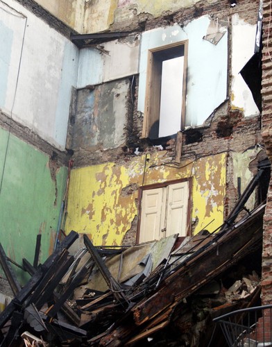 Gruzowisko kamienicy w Katowicach