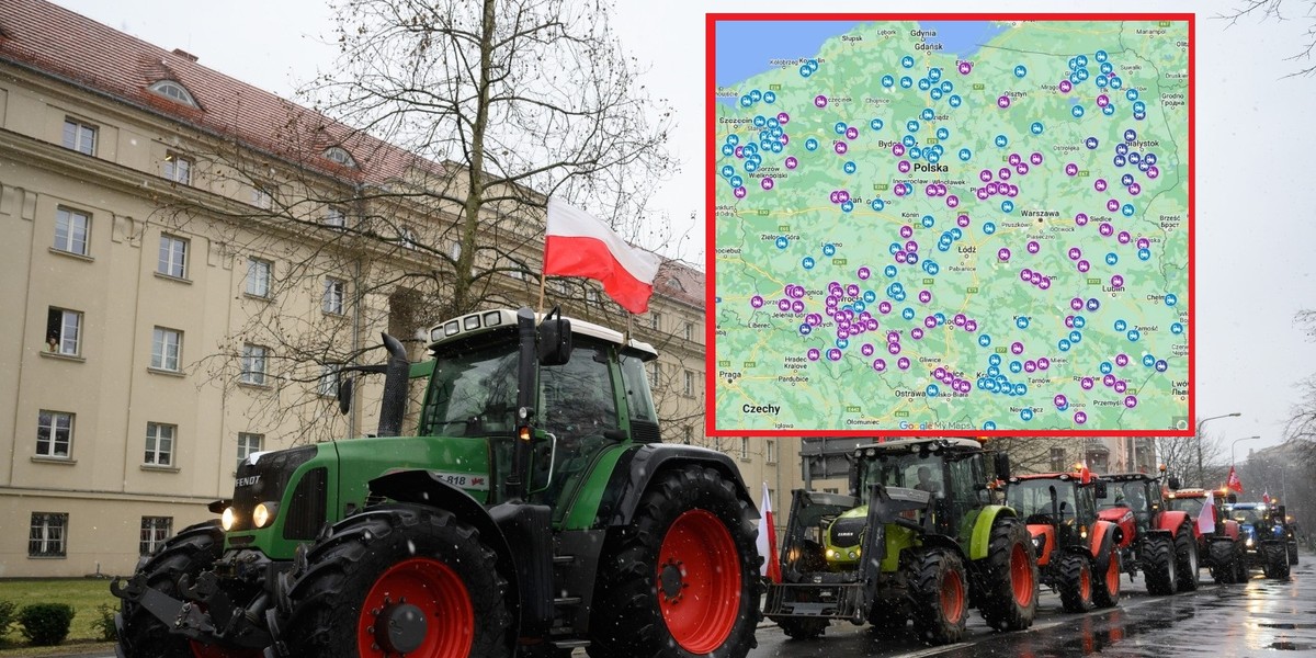 Protest rolników. Na drogi w całej Polsce wyjechały ciągniki. Na zdjęciu: protest rolników przed Wielkopolskim Urzędem Wojewódzkim w Poznaniu, 9 lutego 2024 r. 