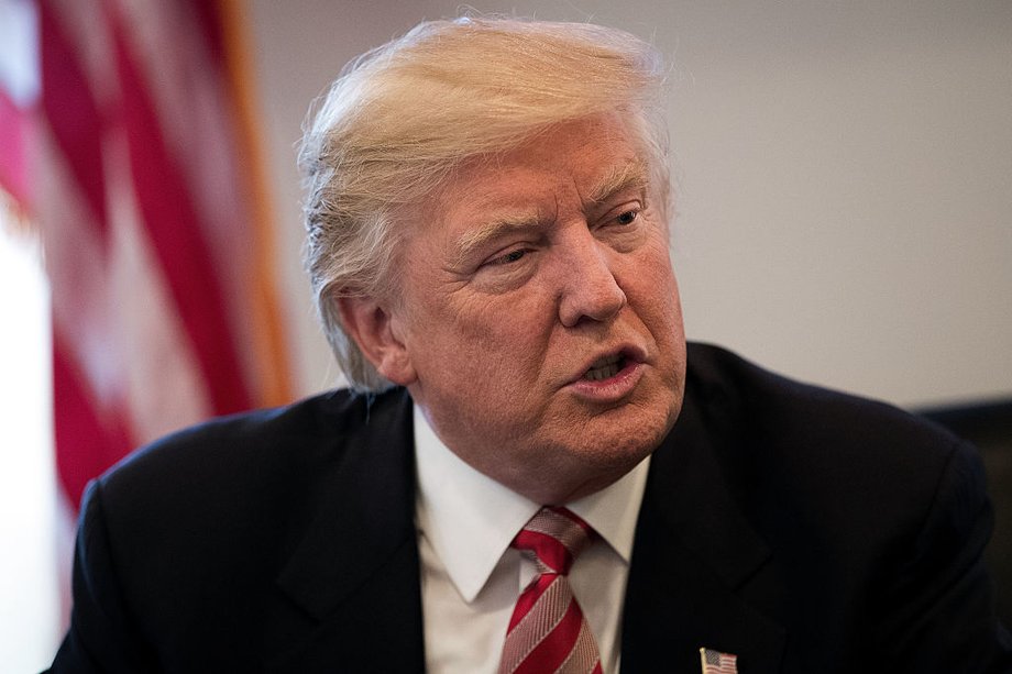 Donald Trump at a meeting with tech leaders at his tower in Manhattan.