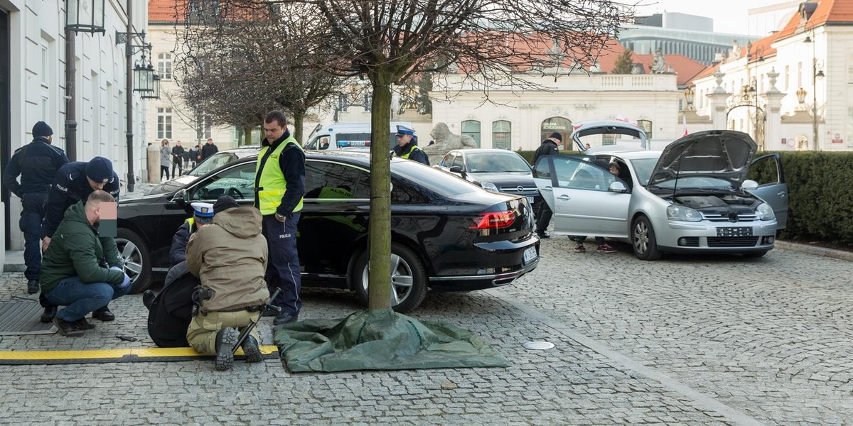 Staranował bramę Pałacu Prezydenckiego