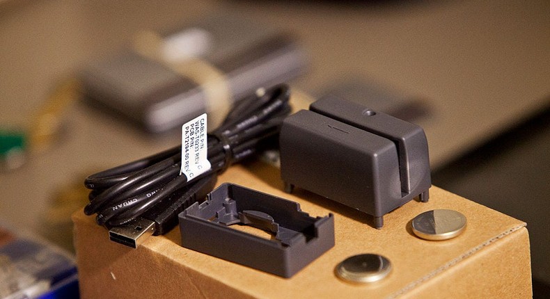 A credit card skimmer seized by police during an investigation into identity theft in Glendale, CA.Ted Soqui/Getty Images