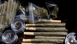 Pre-rolled joints are displayed alongside marijuana paraphernalia.Justin Sullivan/Getty Images