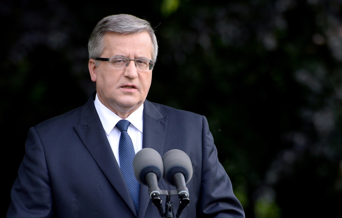 Prezydent Bronisław Komorowski podczas oświadczenia dla mediów ws. afery podsłuchowej, Warszawa, 23.06.2014. Fot. PAP/Jacek Turczyk