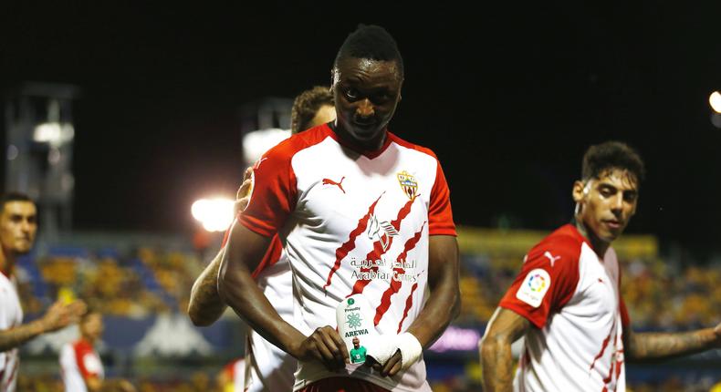 Almeria's Sadiq Umar has been nominated for February's player of the month