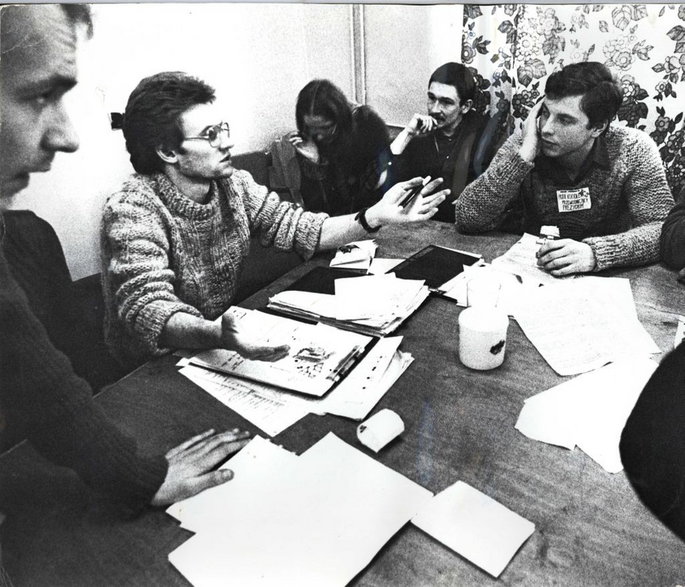Członkowie Międzyuczelnianej Komisji Porozumiewawczej: Maciej Maciejewski, Adam Więckowski, Marek Perliński, Piotr Kociołek