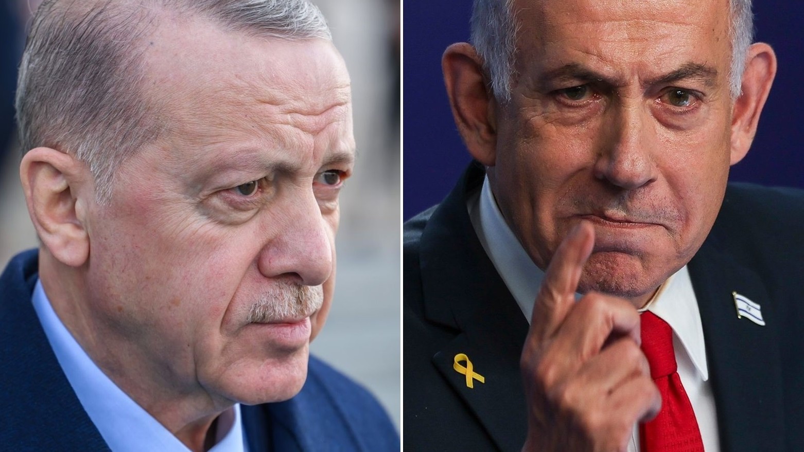 Turecký prezident Recep Tayyip Erdogan a izraelský premiér Benjamin Netanjahu.