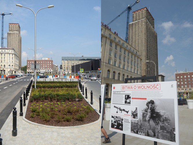 Plac Powstańców Warszawy po remoncie, na dzień przed obchodami 70. rocznicy wybuchu Powstania Warszawskiego, 31 bm. (2) <br><br> fot. (mr) PAP/Radek Pietruszka