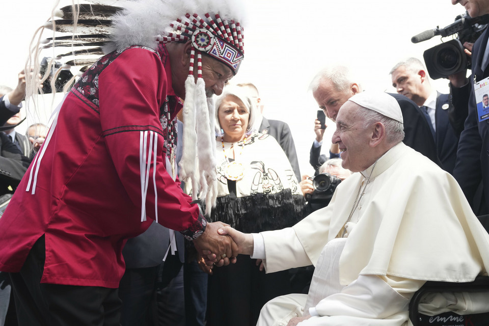 Ceremonia powitania papieża Franciszka w Kanadzie 