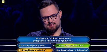 "Milionerzy" - programista z Zabrza odpadł na pytaniu o tekst piosenki