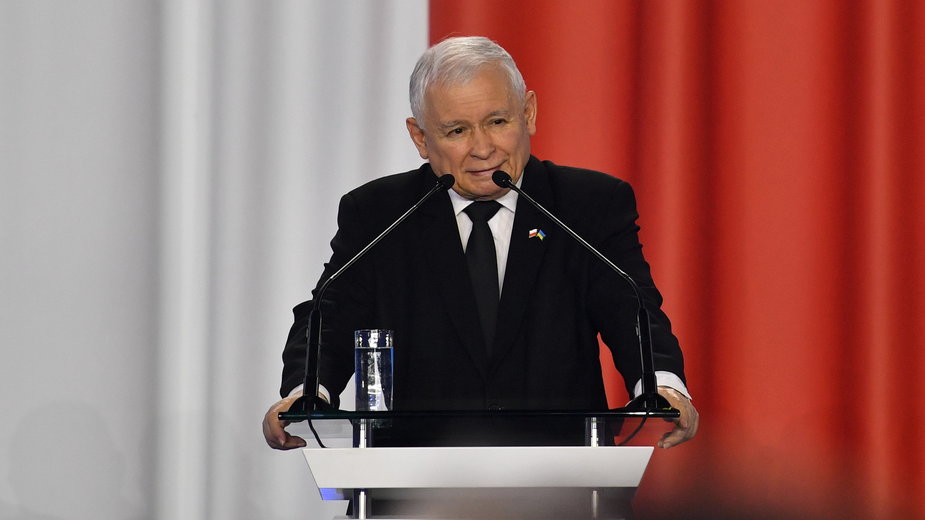 Jarosław Kaczyński podczas konwencji PiS w Markach (04.06.2022)
