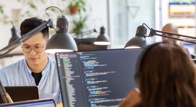 Software developers had a median annual wage of $132,270, and this job role was projected to see employment increase by 410,400 from 2022 to 2032.Luis Alvarez/Getty Images