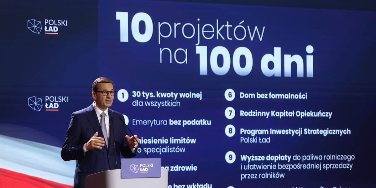 Premier Mateusz Morawiecki zaprezentował najpilniejsze ustawy wchodzących w skład Polskiego Ładu.