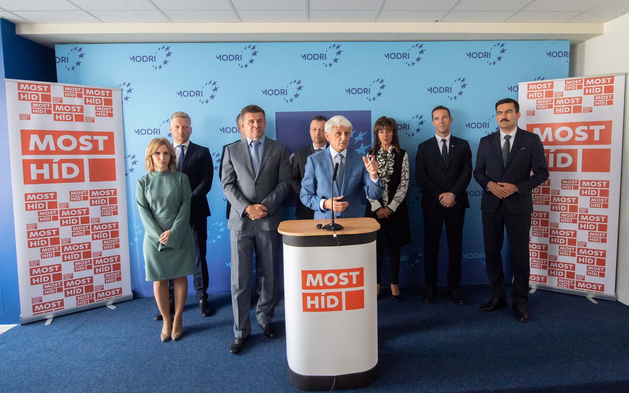 Spoločná tlačová konferencia strán Modrí-ES a Most-Híd.