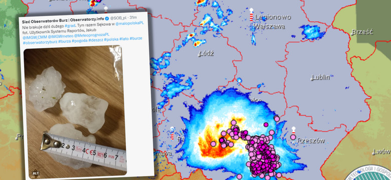 Burze z gradem przechodzą przez Polskę, setki interwencji [ZDJĘCIA]