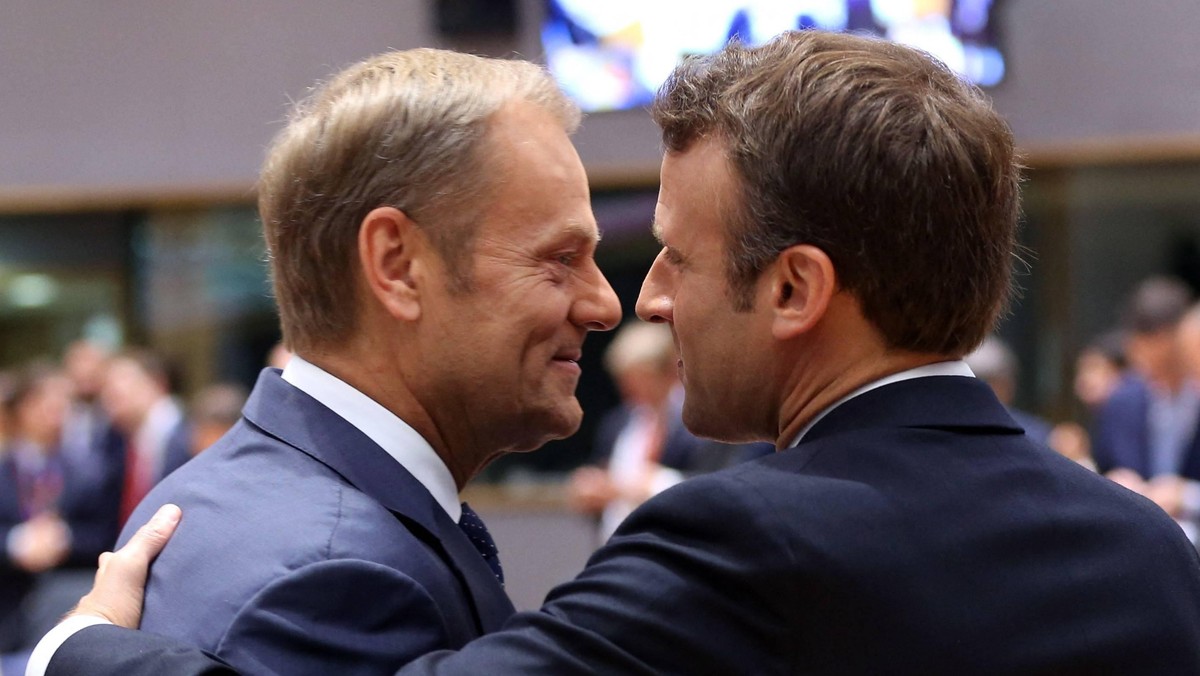 Donald Tusk i Emmanuel Macron