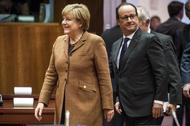 Angela Merkel i François Holland przemówienie parlament europejski