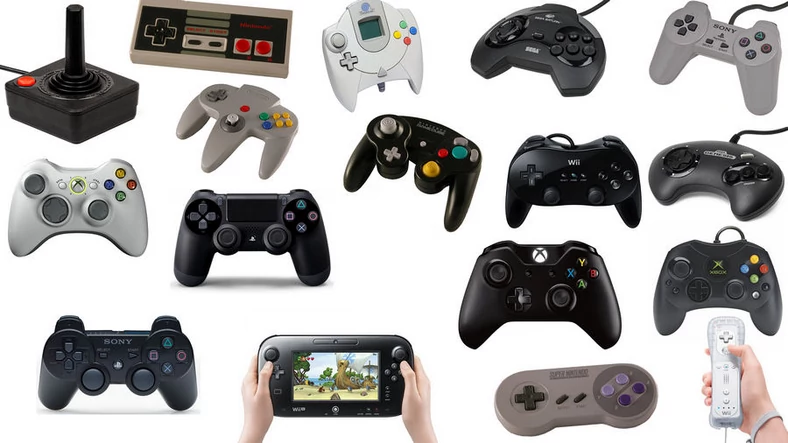 Gamepad, podstawowy kontroler w przypadku konsol. Przez lata przybierał różne formy, jednak zasada działania zawsze była ta sama