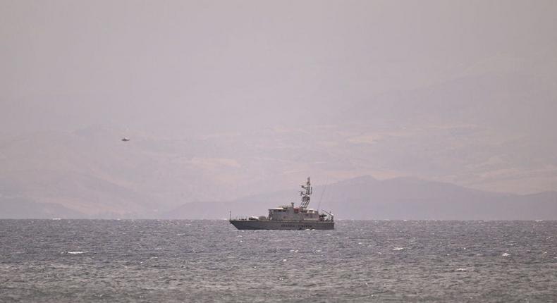 An Italian Coast Guard vessel during the search and rescue operation after the superyacht Bayesian, which capsized off the coast of Sicily. Getty Images