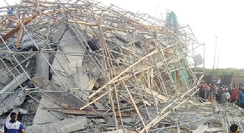 Eight-storey building collapsed in Imo State on Thursday, April 30, 2020 (Punch)