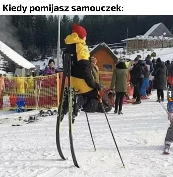 Najlepsze memy o jeździe na nartach