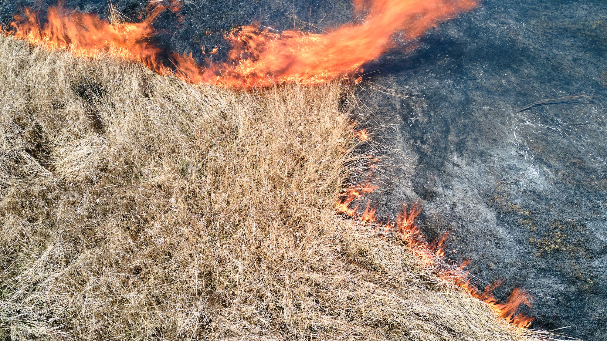 Oheň sa rozšíril na viacerých miestach pozdĺž železnice (ilustračné foto).