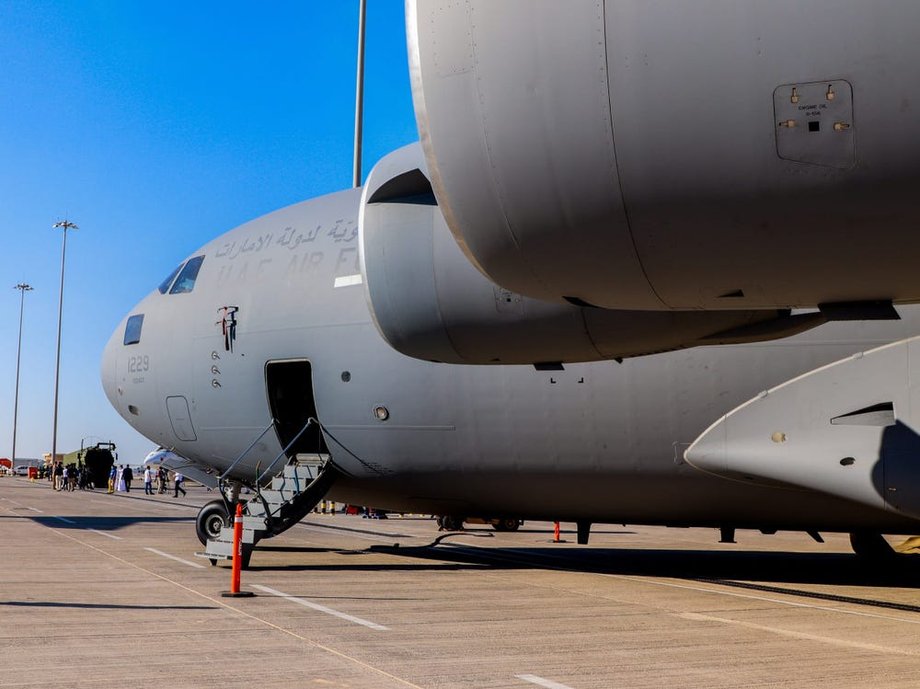 Boeing C-17 Globemaster III na pokazach lotniczych w Dubaju w 2021 r.