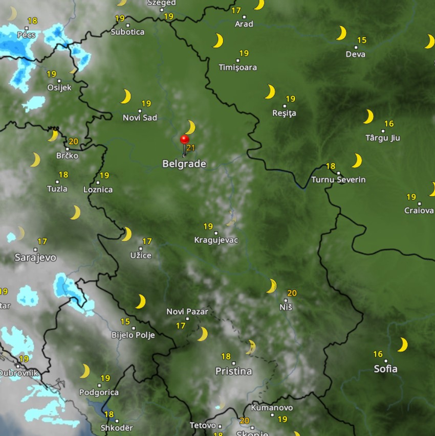 Kiša ulazi u Srbiju oko 22h