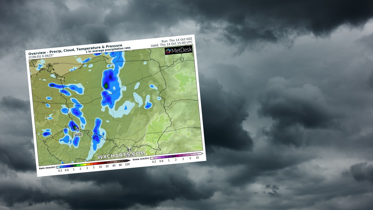 Prognoza pogody na czwartek, 14 października. Deszczowo prawie w całym kraju