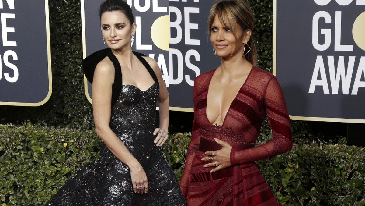 Penelope Cruz i Halle Berry odsłoniłe dekolty na gali Złote Globy 2019