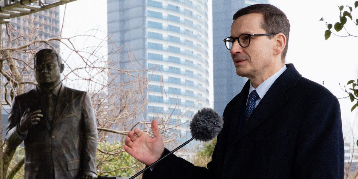 Premier Morawiecki przemawiał na odsłonięciu pomnika Lecha Kaczyńskiego w gruzińskim Batumi.