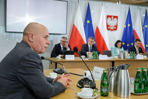 Jerzy Kosiński podczas posiedzenia komisji śledczej ds. Pegasusa w Sejmie w Warszawie.