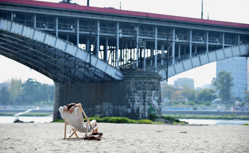 Plażowicze na plaży Poniatówce