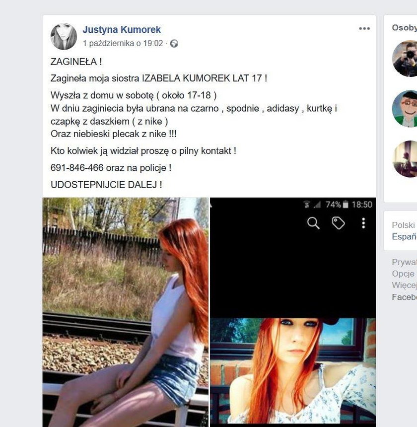 Zaginęła 17-letnia Izabela Kumorek ze Studzienic