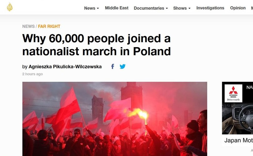 Al-Jazeera o Marszu Niepodległości