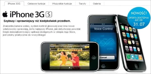 Od 31 lipca iPhone 3G S dostępny jest w salonach Ery. Za wersję 32 GB bez podpisywania umowy zapłacimy 3409 złotych.